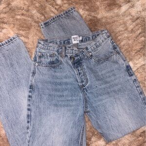 Princess Polly Light Blue Straight Leg Jeans